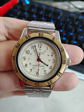 Coleman Silver and Gold-Tone Men's Analog Watch - White Dial